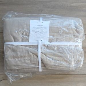 Crate & Barrel Mellow Organic Cotton Queen Sheet Set Cashmere New